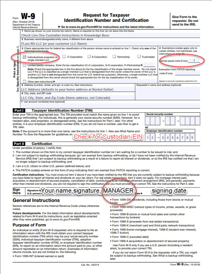 How Do I Fill Out Irs Form W 9 For My Ira Llc